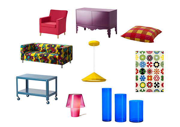 Perabot IKEA berwarna dan bercorak