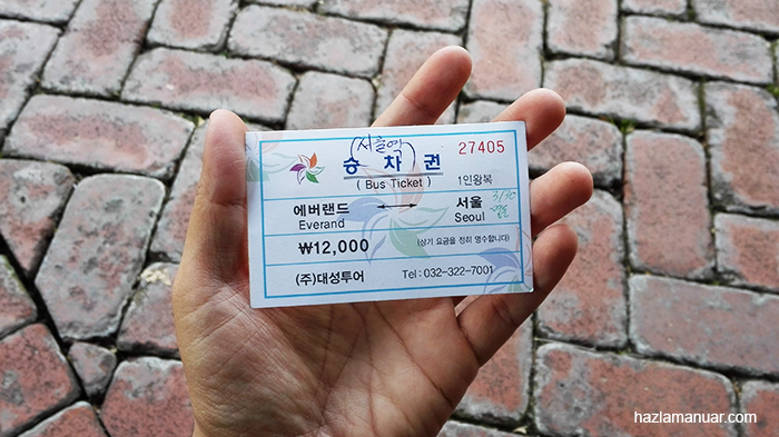 Bus ticket to Seoul